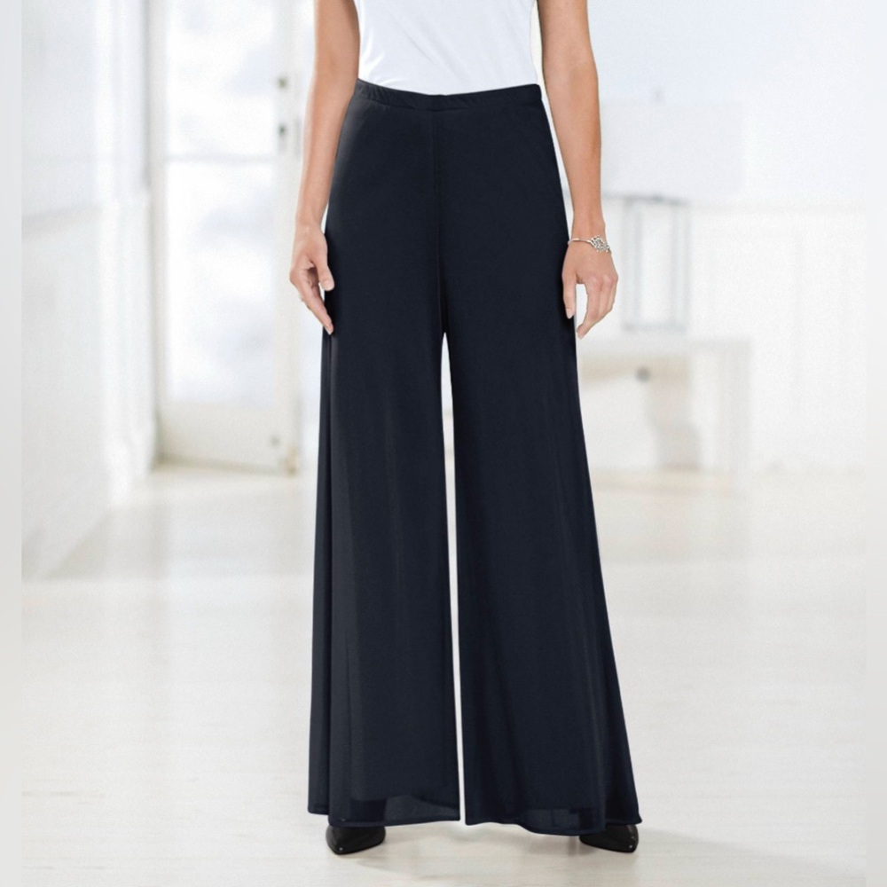 NorthStyle Flowing Wide-Leg Black Dressy Trousers 3X